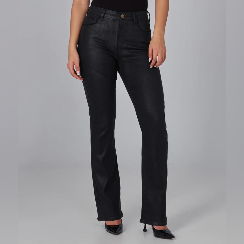 Lola New Size 27‎ Coated Black Billie High Rise Bootcut Jeans